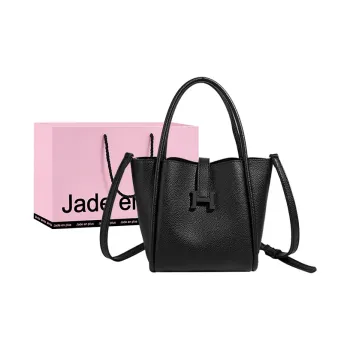 Jade En Plus PU Handbag Medium Size Women's Black/White/Coffee