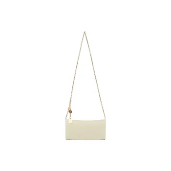 Chloe Grained Buffalo Leather Wallet Shoulder Bag Women's Plant Beige