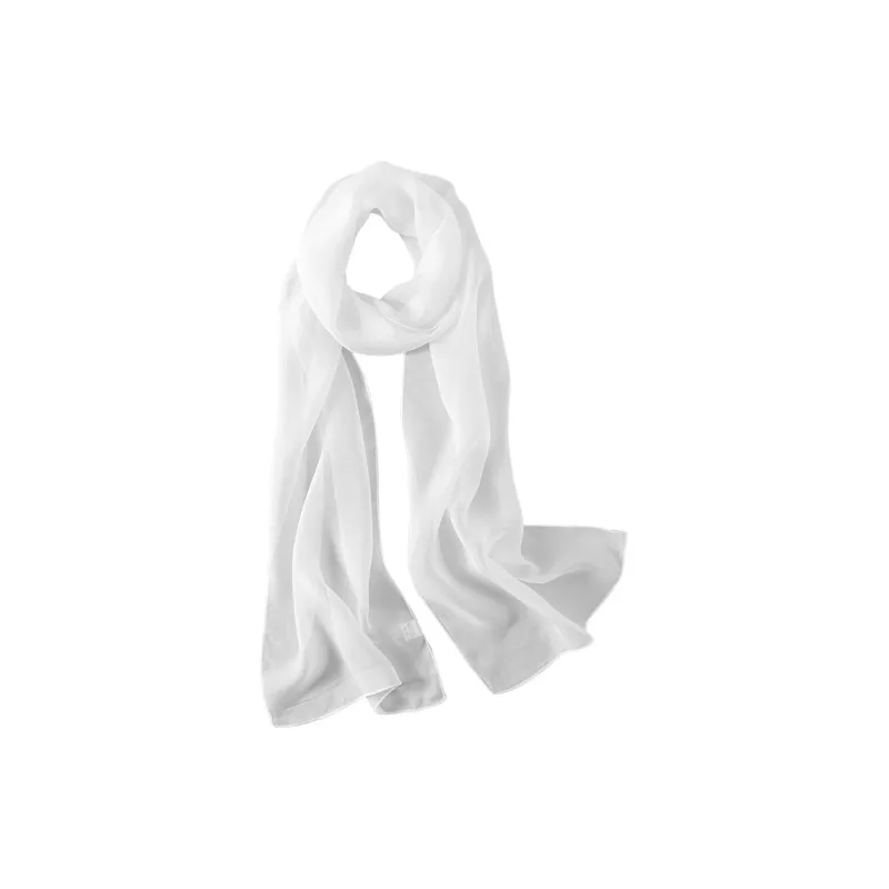 Hang Silk Road Mulberry Silk Silk Scarves Women's White-1