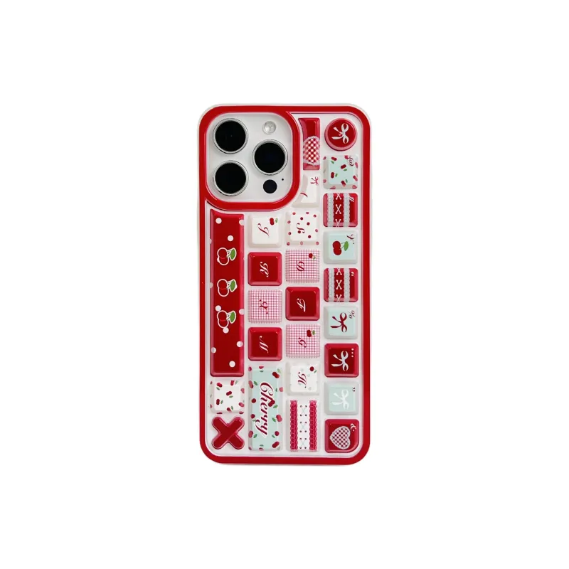 Wei Xin TPU Material Cherry Bow Phone Cases Compatible With IPhone 16/15 Pro Max/Apple 13/14 Pro/Max-1