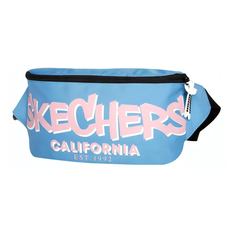 Skechers Polyester Crossbody Bag Sling Bag Fanny Pack Small Size Unisex Pink Blue-1