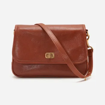 UNIFINE Cow Leather Shoulder Bag Crossbody Bag Small Size Women's Maple Leaf Red/Walnut Brown/Midnight Black
