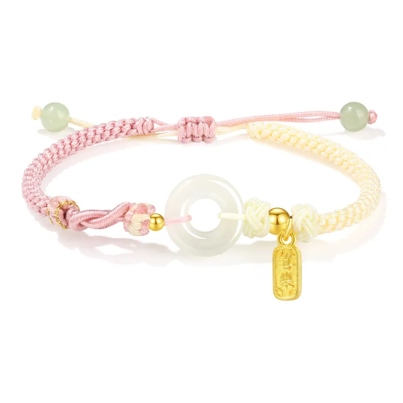 Lao Feng Xiang Hetian Jade Bracelets White Jade/Pale Greenish White Jade Unisex-5