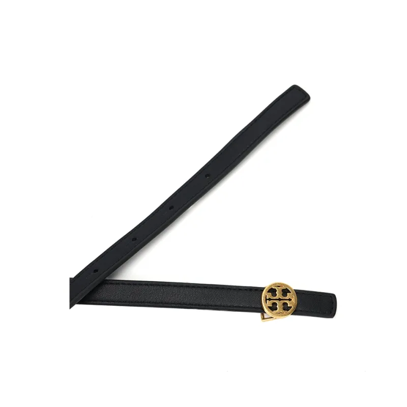 TORY BURCH Cow Leather Leather Belts Women's Black Width: 1.5cm-3