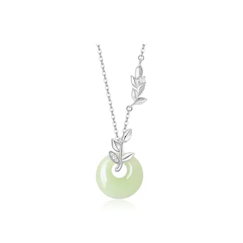 KADER Necklaces Pale Greenish White Jade Women's