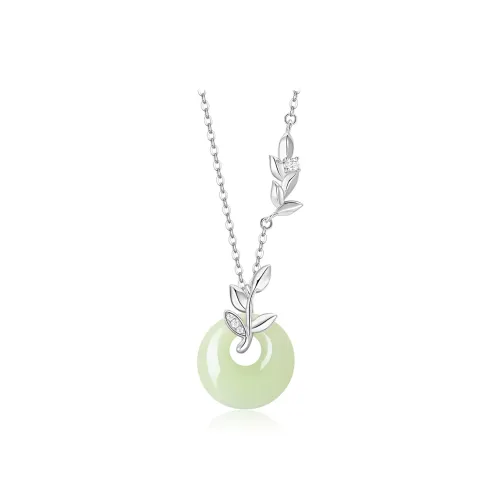 KADER Necklaces Pale Greenish White Jade Women's