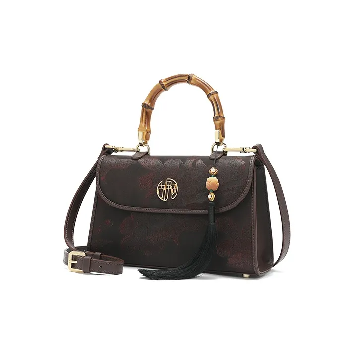 Ancient Yi Xi Handbags Dark Red Brown-1