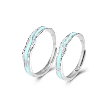 TIG S925 Silver Glue Drip Rings Unisex