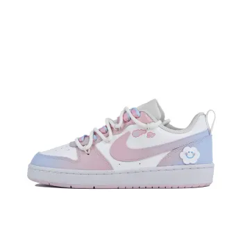 Nike Court Borough Low Dream Blue Sakura Anti-Slip Wear-Resistant Low-Top Kids' Skateboarding Shoes Pink Blue Teenagers