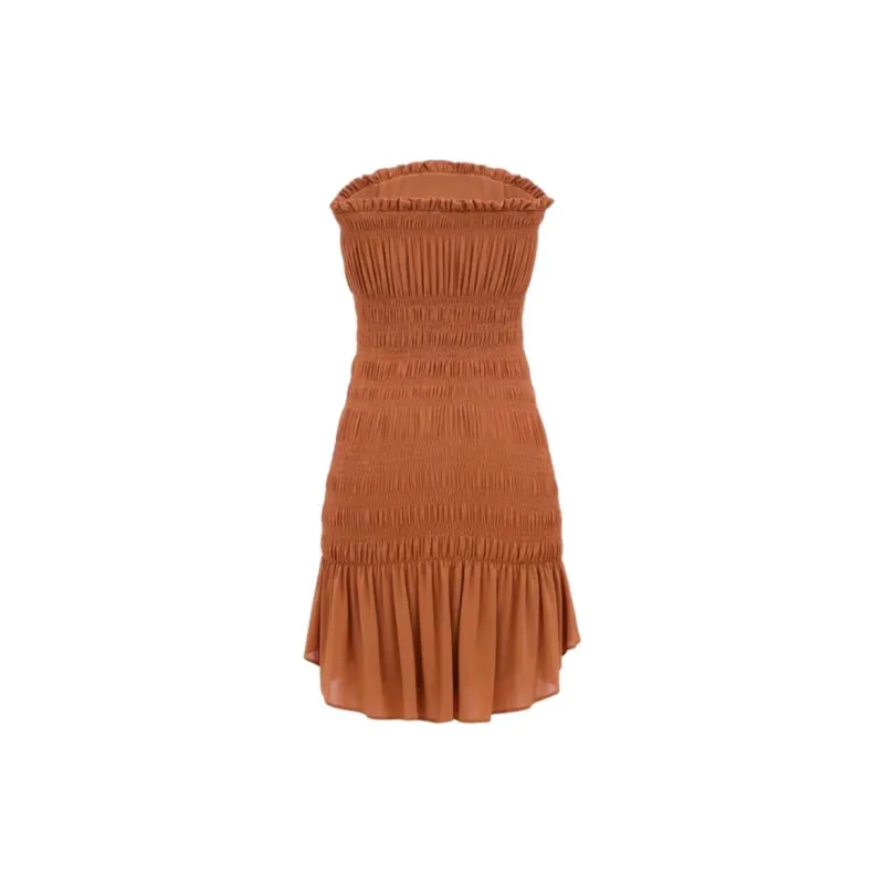 SAINT LAURENT Sleeveless Dress Women's Orange-1