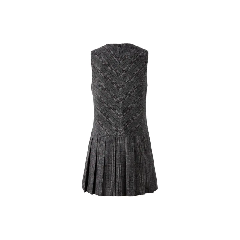 E.land Sleeveless Dress Women's Color Block-1