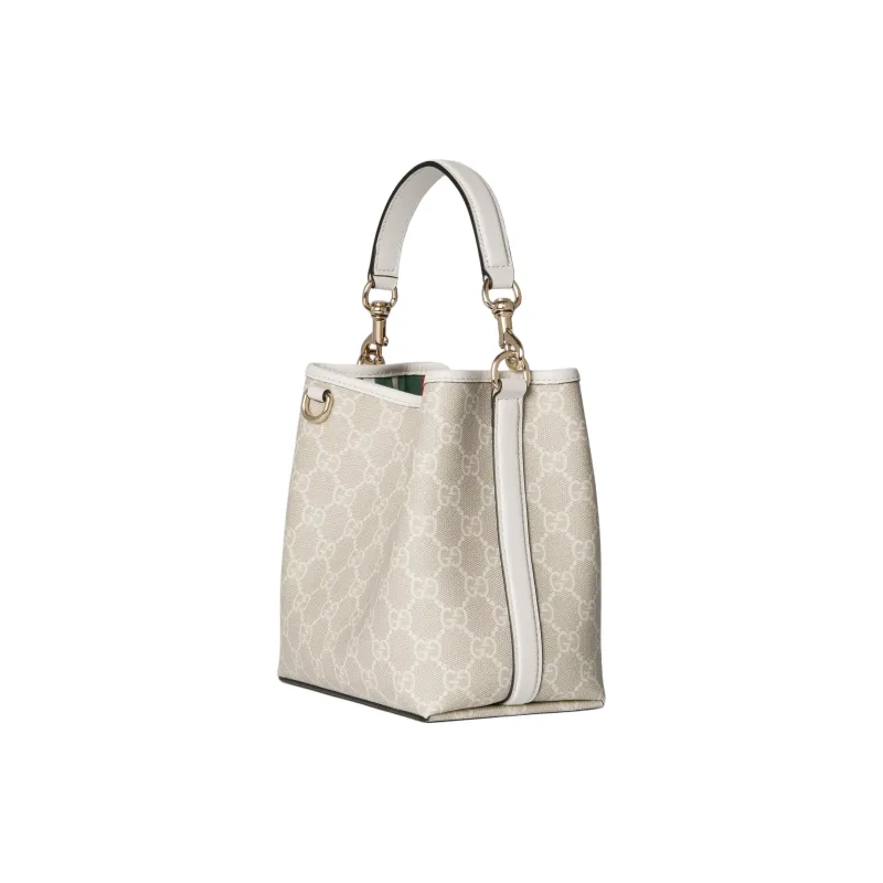 GUCCI Coated Canvas Bucket Bags One Shoulder Handbags Mini Women's Beige & White-3