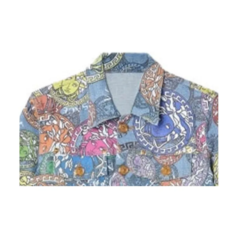 VERSACE Denim Jackets Women's Blue-3