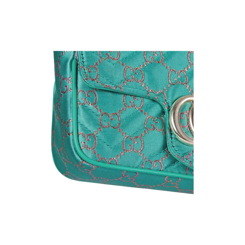 GUCCI GG Marmont Canvas Shoulder Bag Extra Mini Women's Light Blue-6