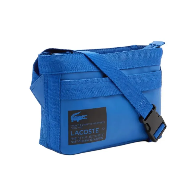 LACOSTE Blended Material Crossbody Bag Shoulder Bag Men's Blue-4