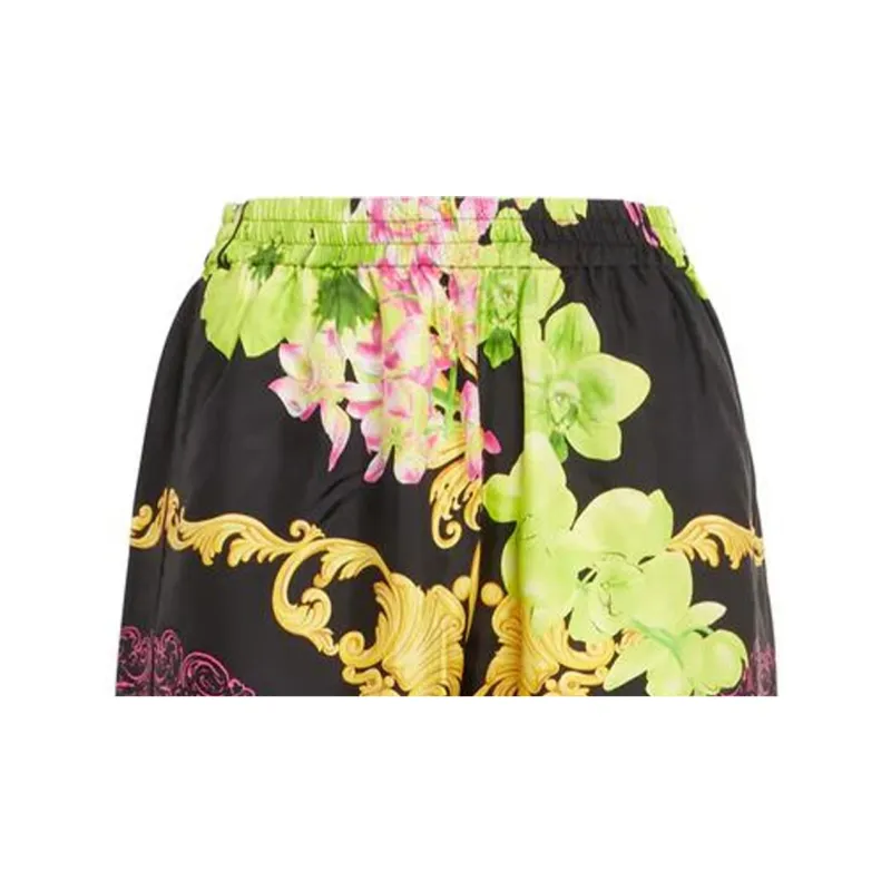 VERSACE Floral print Silk Beach Trousers-4