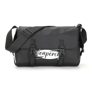 Wenpercy PU Shoulder Bag Large Size Unisex Black
