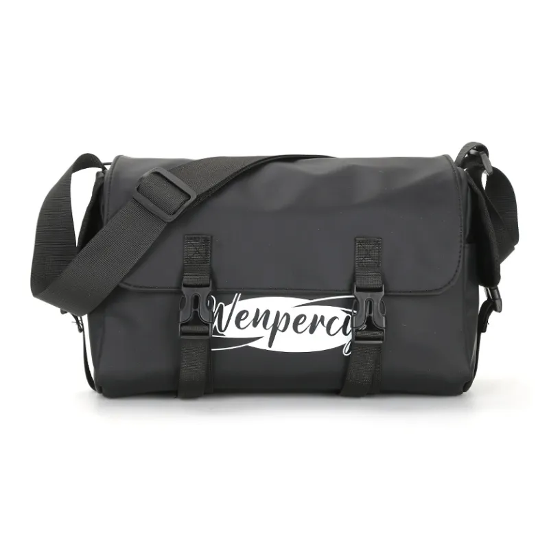 Wenpercy PU Shoulder Bag Large Size Unisex Black-0