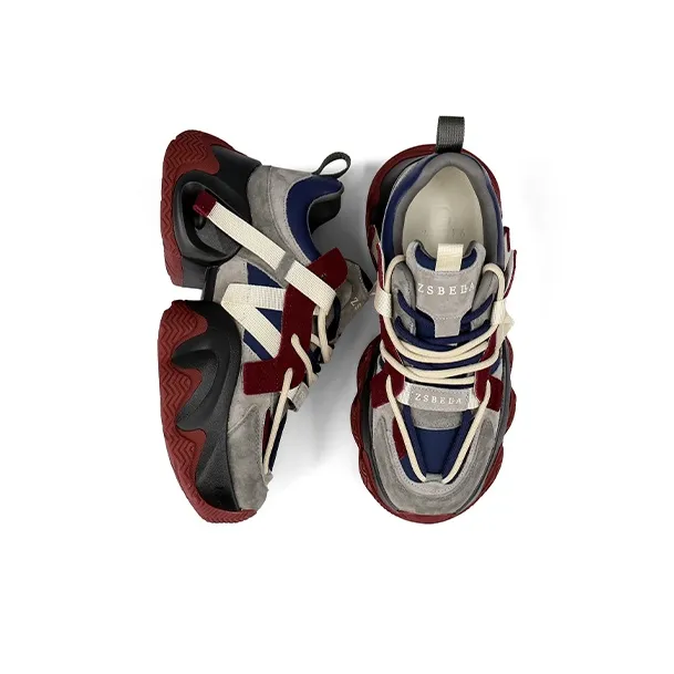 ZSBELLA Anti Slip And Wear Resistant Height Increasing Low Top Chunky Sneakers Women's-4