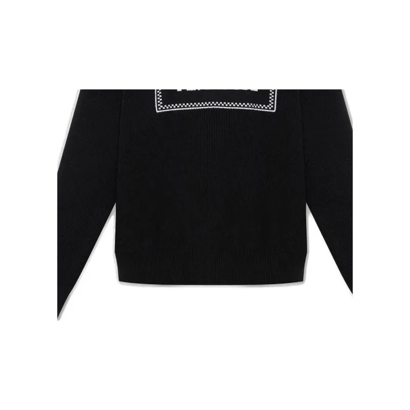 VERSACE Logo Embroidered Crewneck Swearter-4