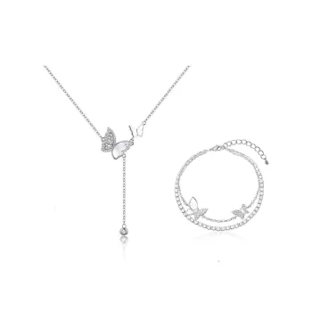 Kelanxi Copper Necklaces Women's Silver