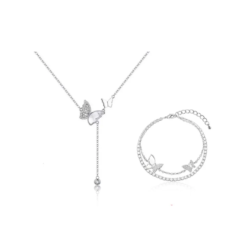 Kelanxi Copper Necklaces Women's Silver-0