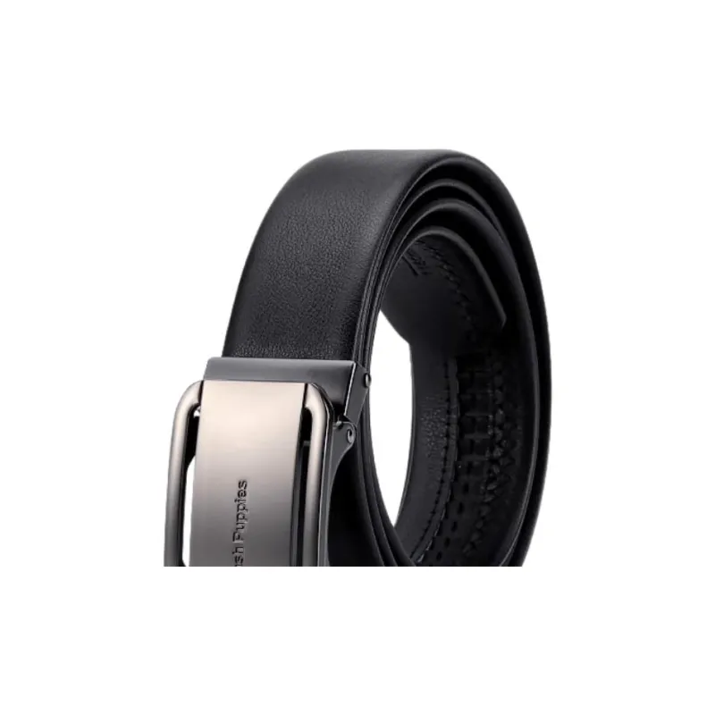Hush Puppies Cow Leather Belts Men's Black Width 3.5CM-1