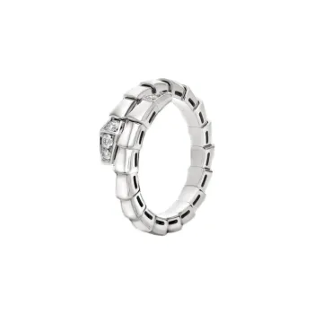 BVLGARI 18K Gold, White Gold, Diamond Rings Women's Silver