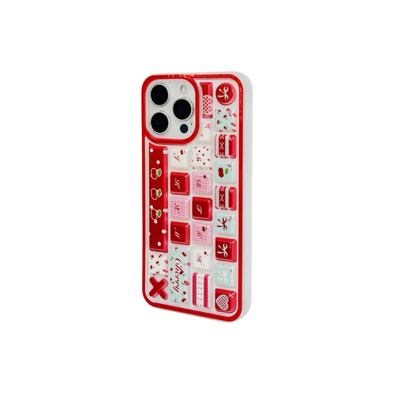 Wei Xin TPU Material Cherry Bow Phone Cases Compatible With IPhone 16/15 Pro Max/Apple 13/14 Pro/Max-3
