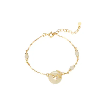 Emerald Hetian Jade Bracelets White Jade/Pale Greenish White Jade Women's