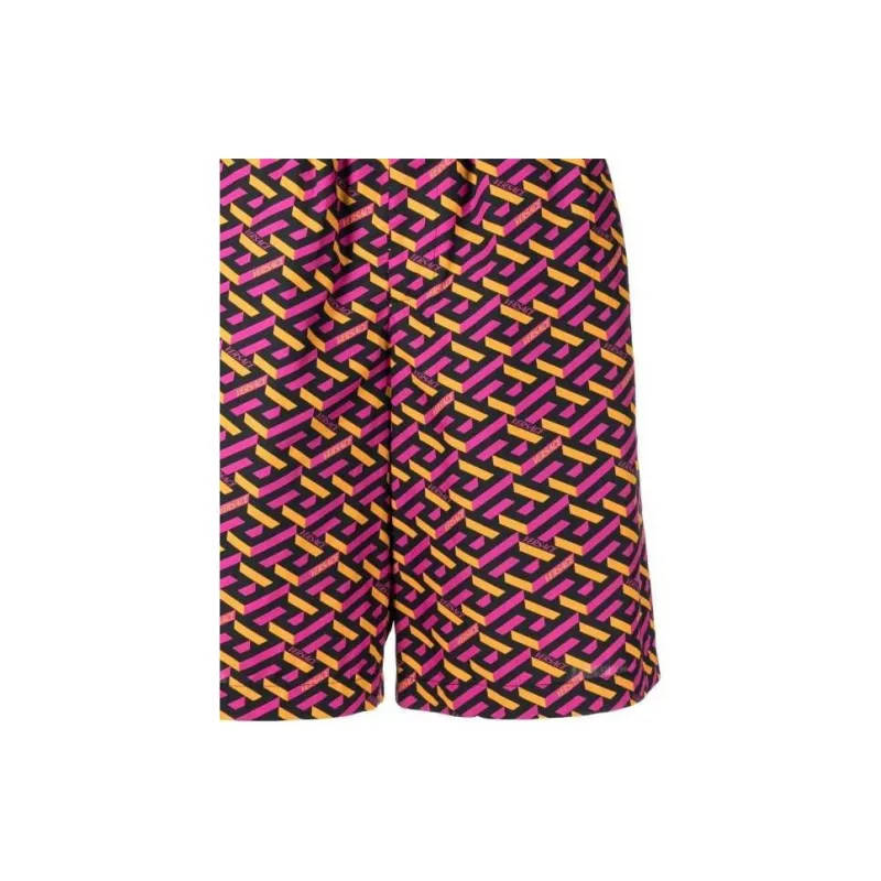 VERSACE Barocco Silhouette Silk Shorts-4