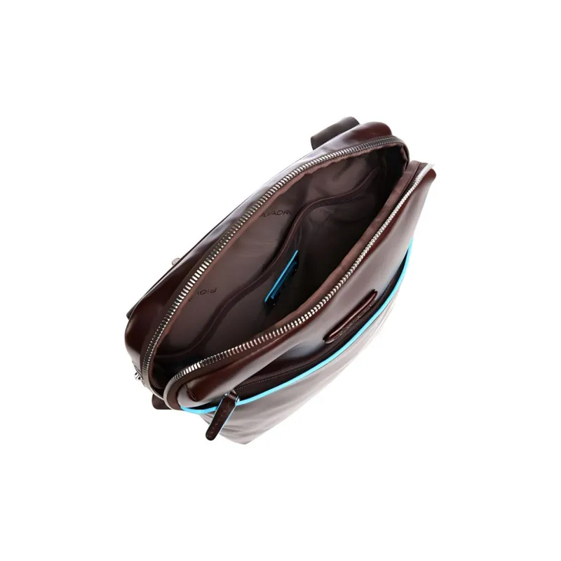 PIQUADRO Leather Shoulder Bag, Crossbody Bag Regular Men's Burgundy-2