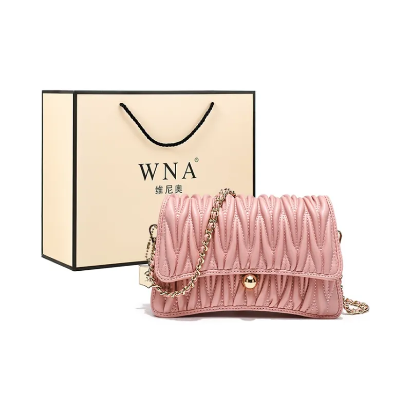 Vigno Synthetic Leather Shoulder Bag Women's Crystal Pink/Ecru/Silver/Black-9