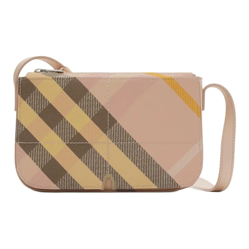 Burberry Snip Polyester With Cotton Shoulder Bag Women's Tea Bowl Brown-0
