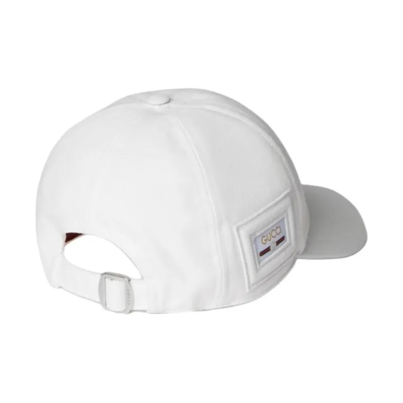 GUCCI Cotton Baseball Caps Unisex White-3