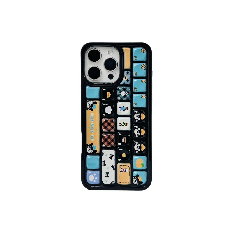 Wei Xin TPU Material Black Lucky Cat Phone Cases Compatible With IPhone 16/15 Pro Max/Apple 13/14 Pro/Max-1