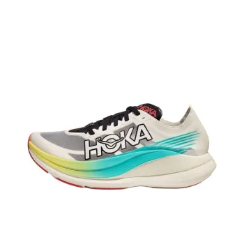 HOKA ONE ONE ROCKET X 2 Anti Slip Wear Resistant Low Top Casual Running Shoes Unisex White Gray Blue