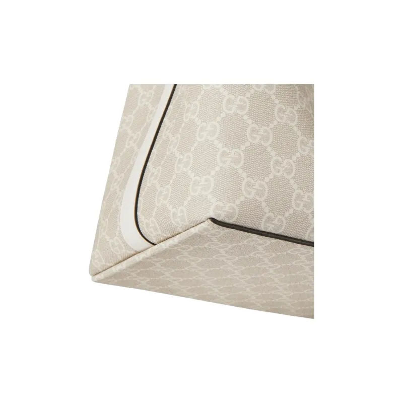 GUCCI GG Emblem GG Monogram Coated Canvas One Shoulder Handbag Trumpets Women's Beige & White-7