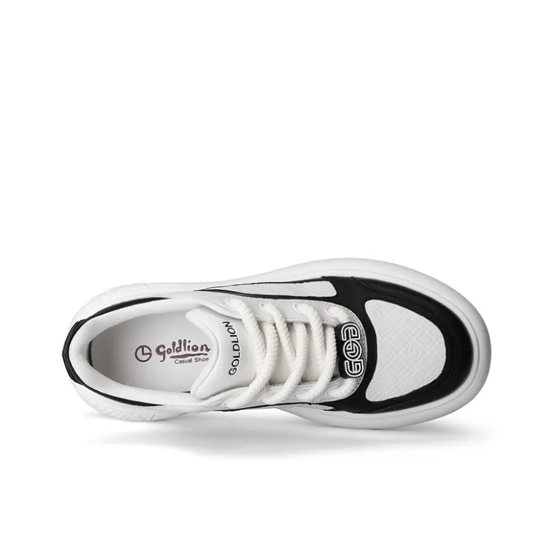 GOLDLION Slip Resistant Low Top Skateboard Shoes Men's White/Black-2