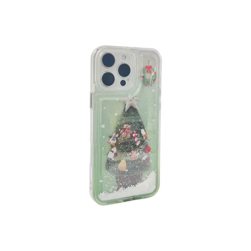 Wei Xin TPU Material Snowflake Lava Christmas Tree Phone Cases Compatible With IPhone 16/15 Pro Max/Apple 13/14 Pro/Max-5