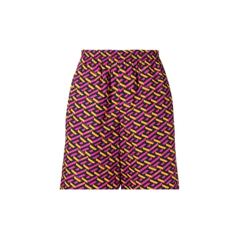 VERSACE Barocco Silhouette Silk Shorts-3
