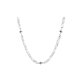 YINCHIE Fashion Street Layering Chain Cool Black Sparkle Necklaces Men's Gift Box Set