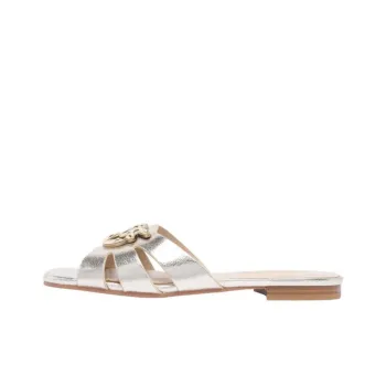 PINKO Logo Plaque Metallic Sandals Women's