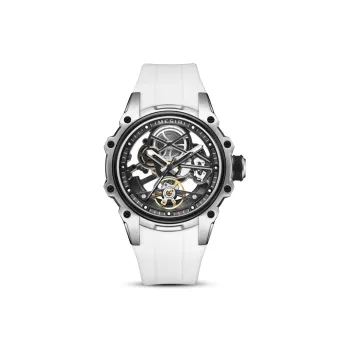 MEGIR Mechanical Movement Silicone Strap Watch Men's Watches Cut Out Dial