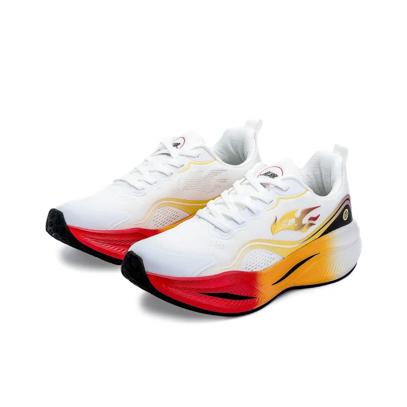 POLUDIYIPI Yipao Breathable Impact-Resistant Low-Top Popcorn Sprint Training Running Shoes Unisex Wheel Of Fire White-2
