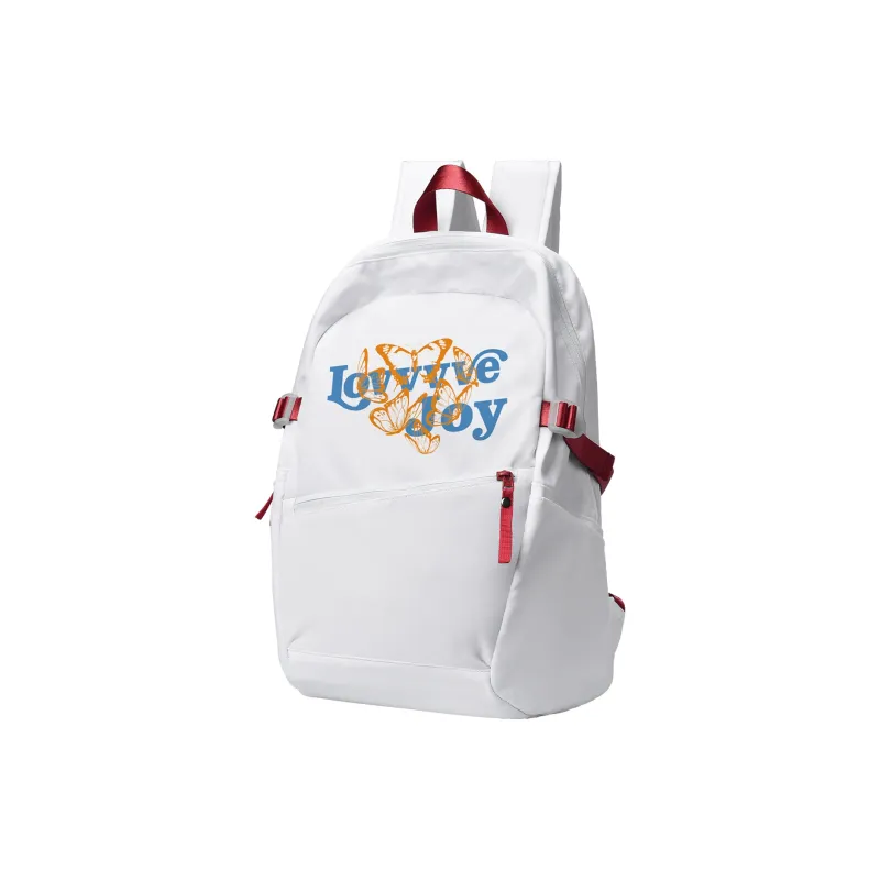 LOVVVVE Polyester Backpack Backpack Backpack Travel Bag Unisex White-1