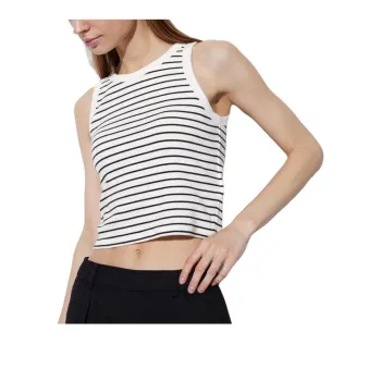 UNIQLO Tank Tops Women's White Stripes