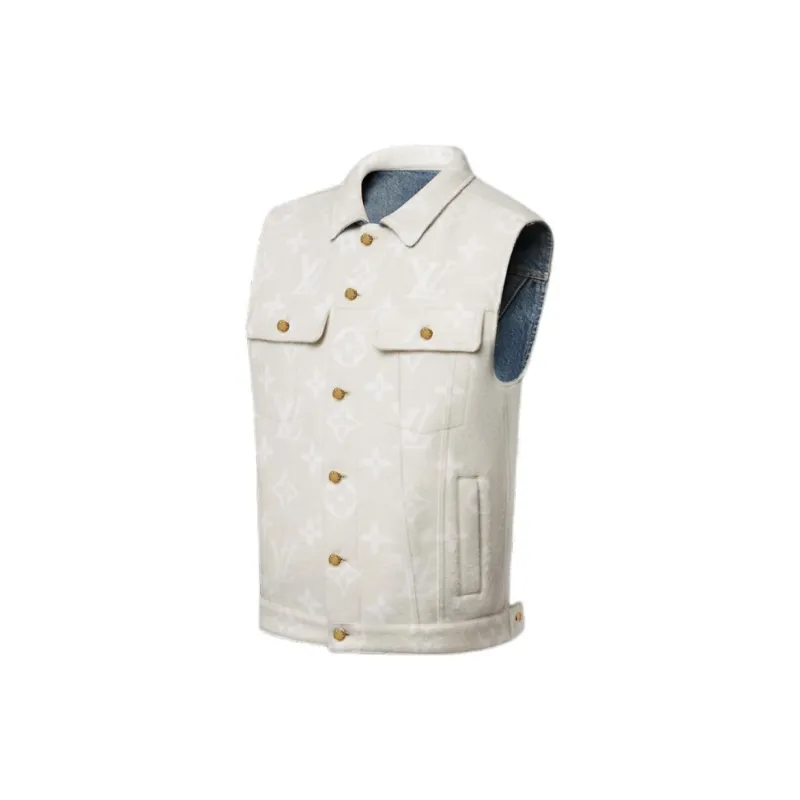 LOUIS VUITTON Reversible Sleeveless Denim Jacket-4