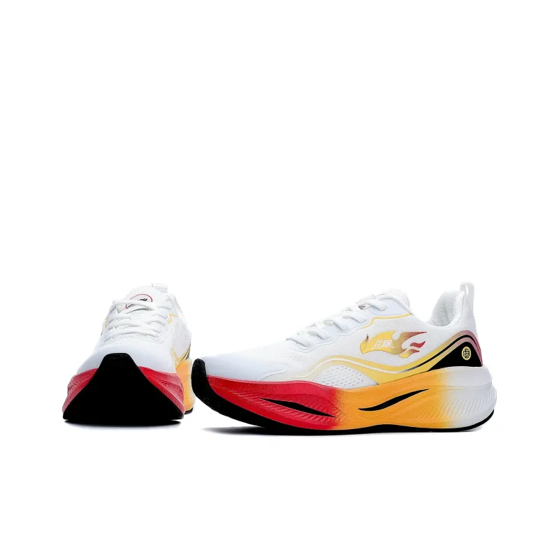 POLUDIYIPI Yipao Breathable Impact-Resistant Low-Top Popcorn Sprint Training Running Shoes Unisex Wheel Of Fire White-1