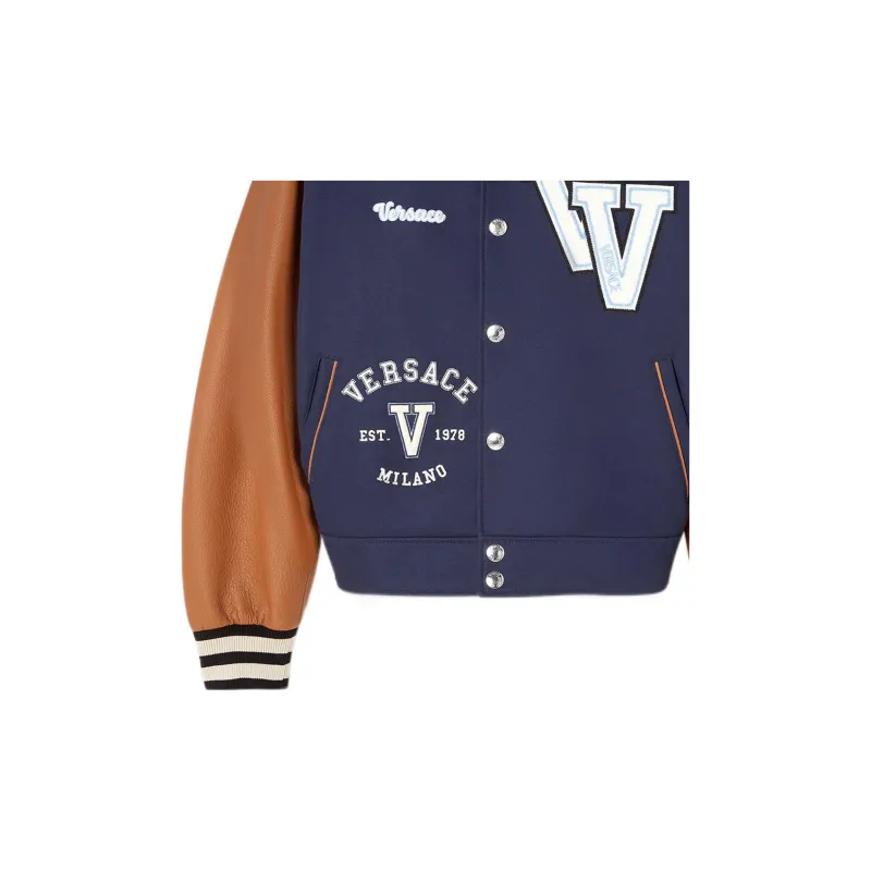 VERSACE SS23 Baseball Jacket Men's Brown-4